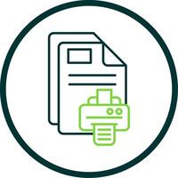 Print Line Circle Icon vector