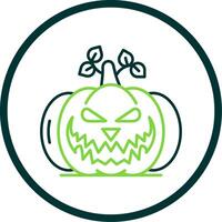 Pumpkin Line Circle Icon vector