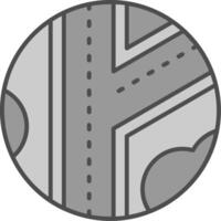 Road Line Filled Greyscale Icon vector