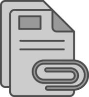 Attach Line Filled Greyscale Icon vector
