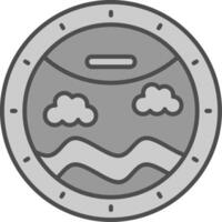 Porthole Line Filled Greyscale Icon vector