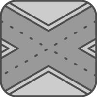 Runway Line Filled Greyscale Icon vector