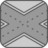 Runway Line Filled Greyscale Icon vector