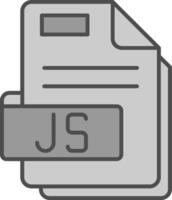 js línea lleno escala de grises icono vector