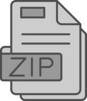 Zip Line Filled Greyscale Icon vector