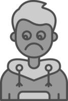 Sad Line Filled Greyscale Icon vector