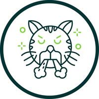 Angry Line Circle Icon vector