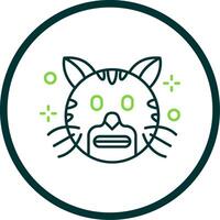 Shocked Line Circle Icon vector