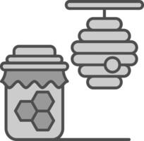 Honey Line Filled Greyscale Icon vector