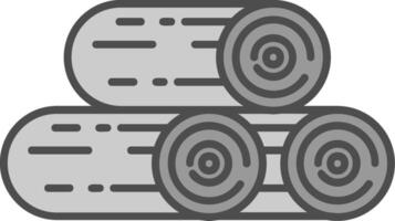 Wood Line Filled Greyscale Icon vector