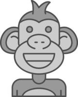 Smile Line Filled Greyscale Icon vector