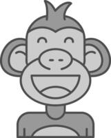 Happy Line Filled Greyscale Icon vector