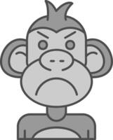 Angry Line Filled Greyscale Icon vector