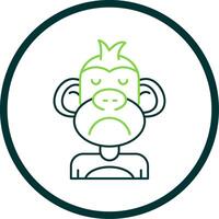 Sad Line Circle Icon vector