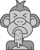 Vomit Line Filled Greyscale Icon vector