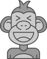 Laugh Line Filled Greyscale Icon vector