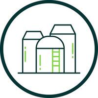 Silo Line Circle Icon vector