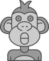 Surprised Line Filled Greyscale Icon vector