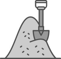 Hay Line Filled Greyscale Icon vector