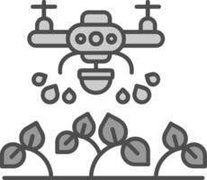 Drone Line Filled Greyscale Icon vector