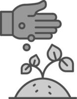 Seeding Line Filled Greyscale Icon vector