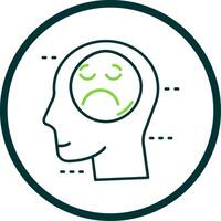 Sadness Line Circle Icon vector