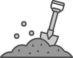 Shovel Line Filled Greyscale Icon vector