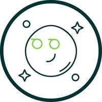 Smirking Line Circle Icon vector