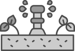 Irrigation Line Filled Greyscale Icon vector