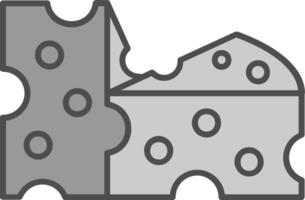 Chesse Line Filled Greyscale Icon vector