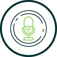 Microphone Line Circle Icon vector