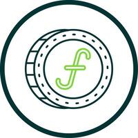 Guilder Line Circle Icon vector