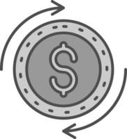 Dollar Line Filled Greyscale Icon vector