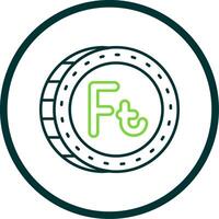 Forint Line Circle Icon vector