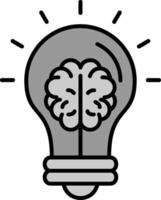Bulb Line Filled Greyscale Icon vector