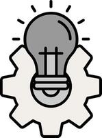 Idea Line Filled Greyscale Icon vector