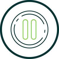 Pause Line Circle Icon vector