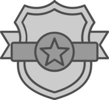 Shield Line Filled Greyscale Icon vector
