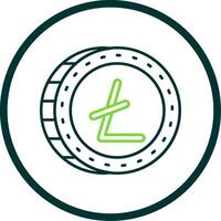 Litecoin Line Circle Icon vector