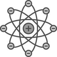 Atom Line Filled Greyscale Icon vector