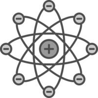 Atom Line Filled Greyscale Icon vector