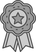 Medal Line Filled Greyscale Icon vector