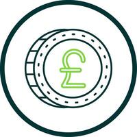 Pound Line Circle Icon vector