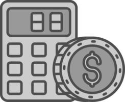 Calculator Line Filled Greyscale Icon vector