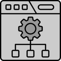 Setting Line Filled Greyscale Icon vector