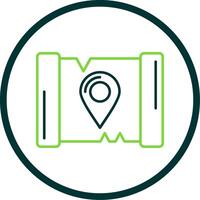 Map Line Circle Icon vector