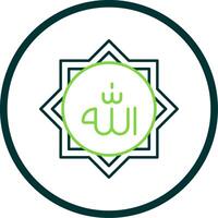 Allah Line Circle Icon vector