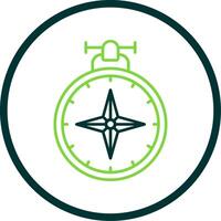 Compass Line Circle Icon vector