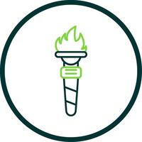 Torch Line Circle Icon vector