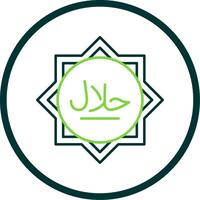 Halal Line Circle Icon vector